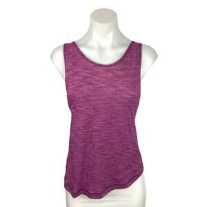 Lululemon Pink Purple Space Dye Scoop Neck Logo Athletic Workout Tank Top Size M